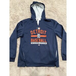 Men's Size Large Majiestic Detroit Tigers Hoodie - Navy